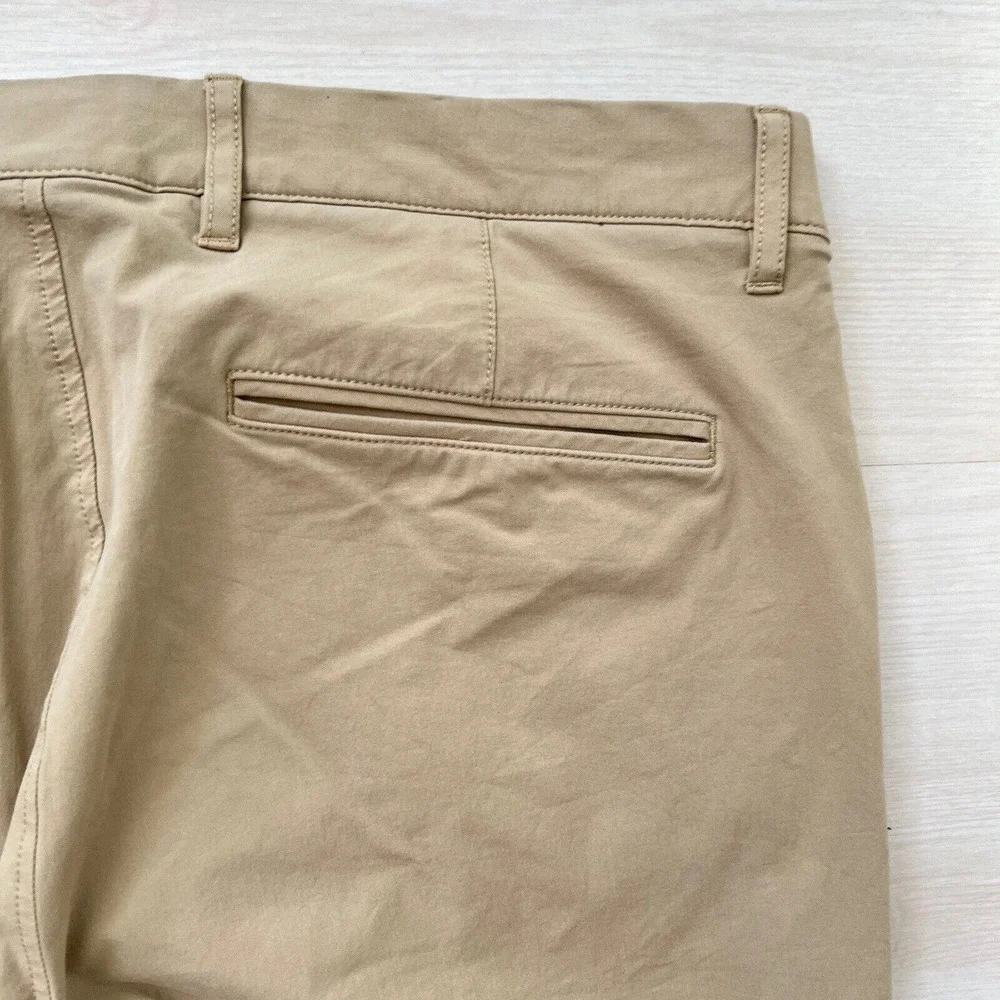 J.Crew Stretch Chino Pants Men's 36 X 32 Beige Flat Front Zip Pockets 484 Slim